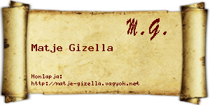 Matje Gizella névjegykártya